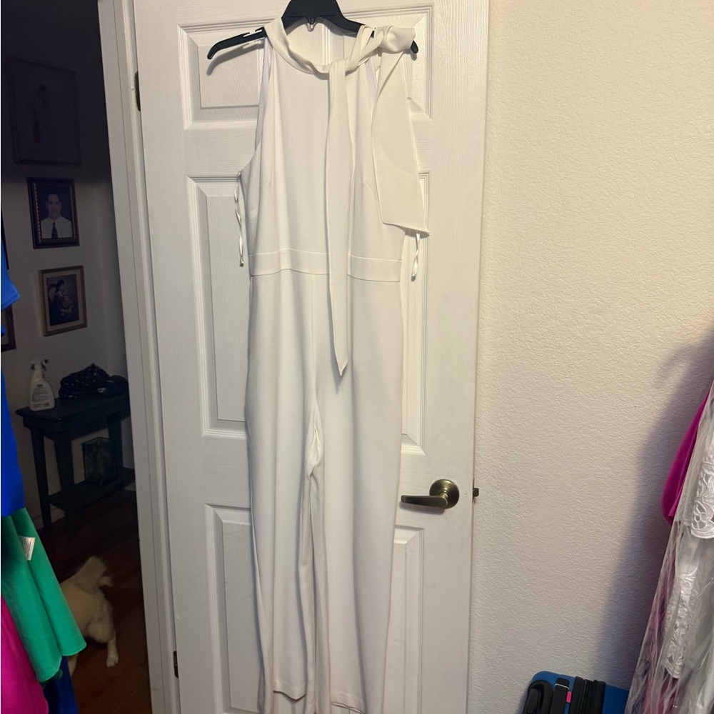 Vince Camuto Off-White Jumpsuit with Tie Detail